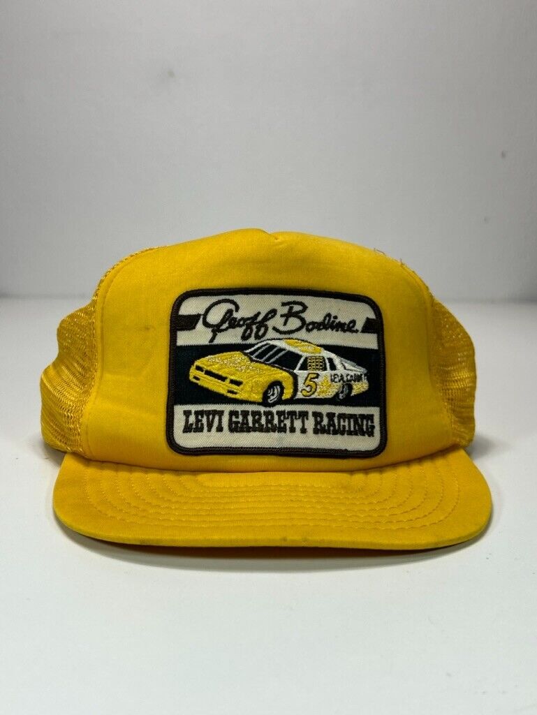 Vintage 80s Geoff Bodine Nascar Embroidered Patch Trucker Snapback Hat OSFA