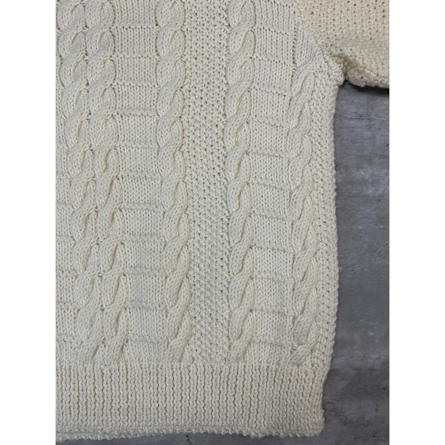 Vintage 90s Cable Knit Pullover Sweater Size XL Beige