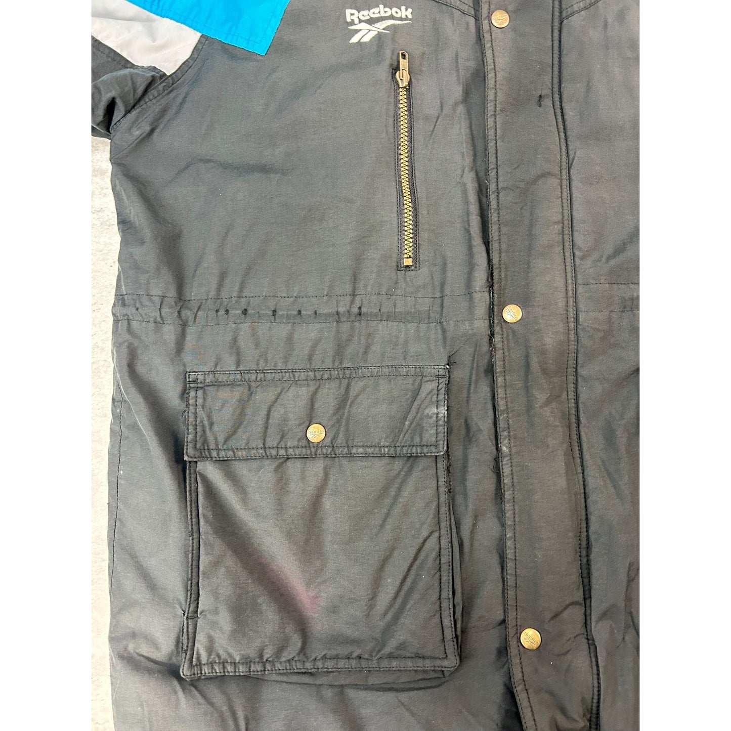 Vintage 90s Carolina Panthers NFL Reebok Insulated Long Jacket Jacket Size XL