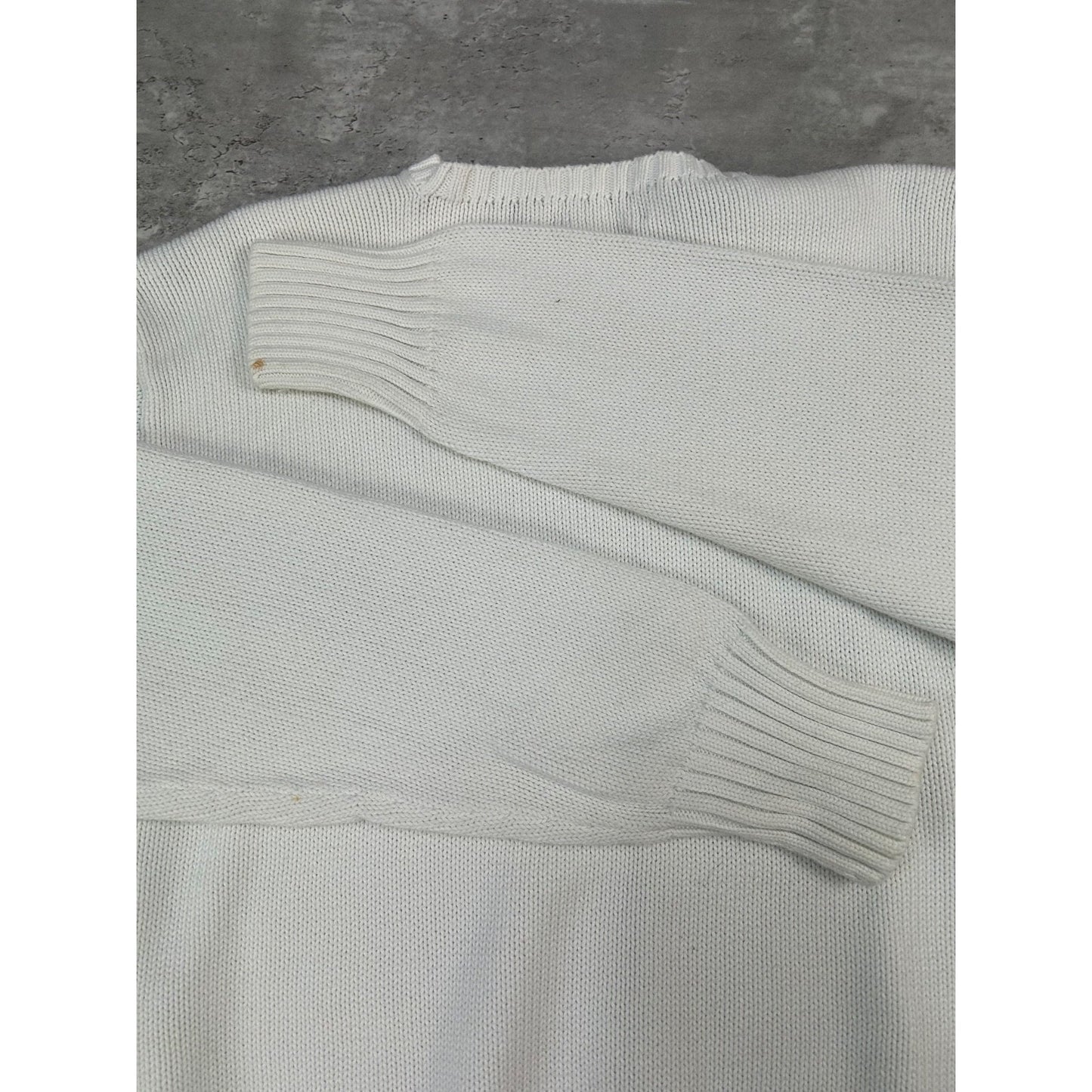Vintage Polo Ralph Lauren Embroidered Pony Knit Sweater Size XL White
