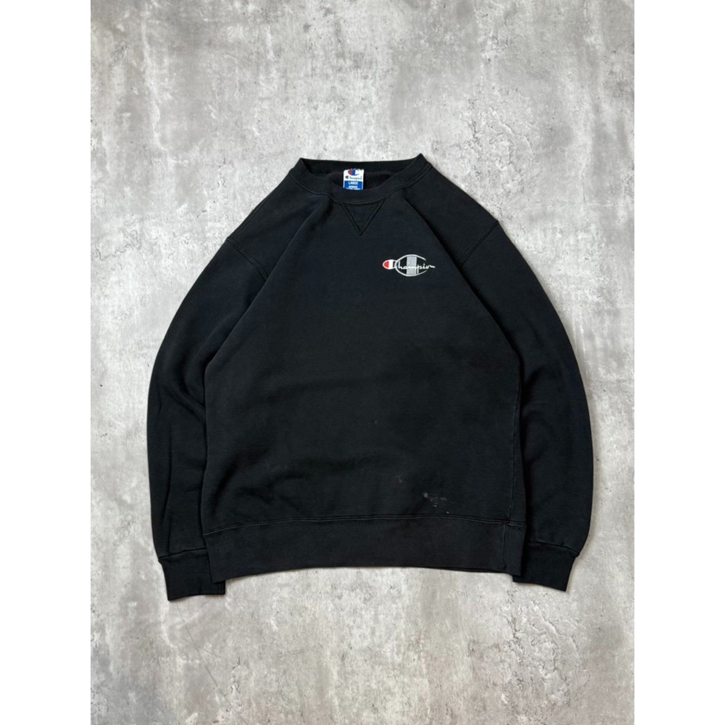 Vintage 90s Champion Embroidered Spellout Crewneck Sweatshirt Size Large