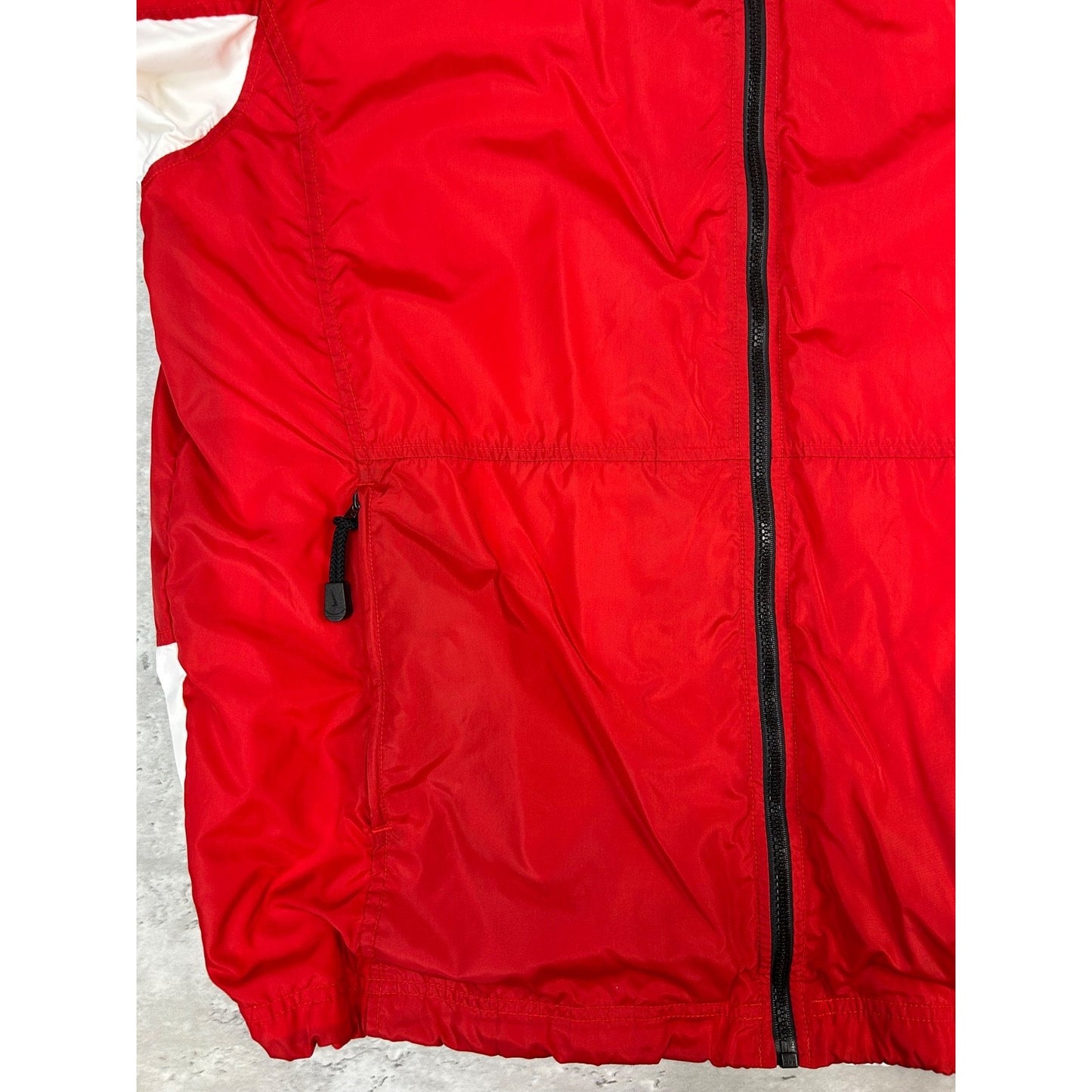 Vintage Nike Embroidered Logo Two Tone Windbreaker Jacket Size Large Red