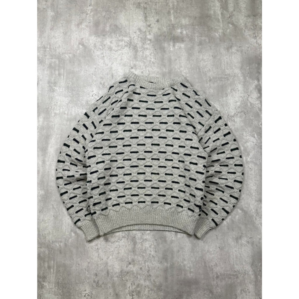 Vintage 90s Savile Row Abstract Pattern Textured Knit Sweater Size Large