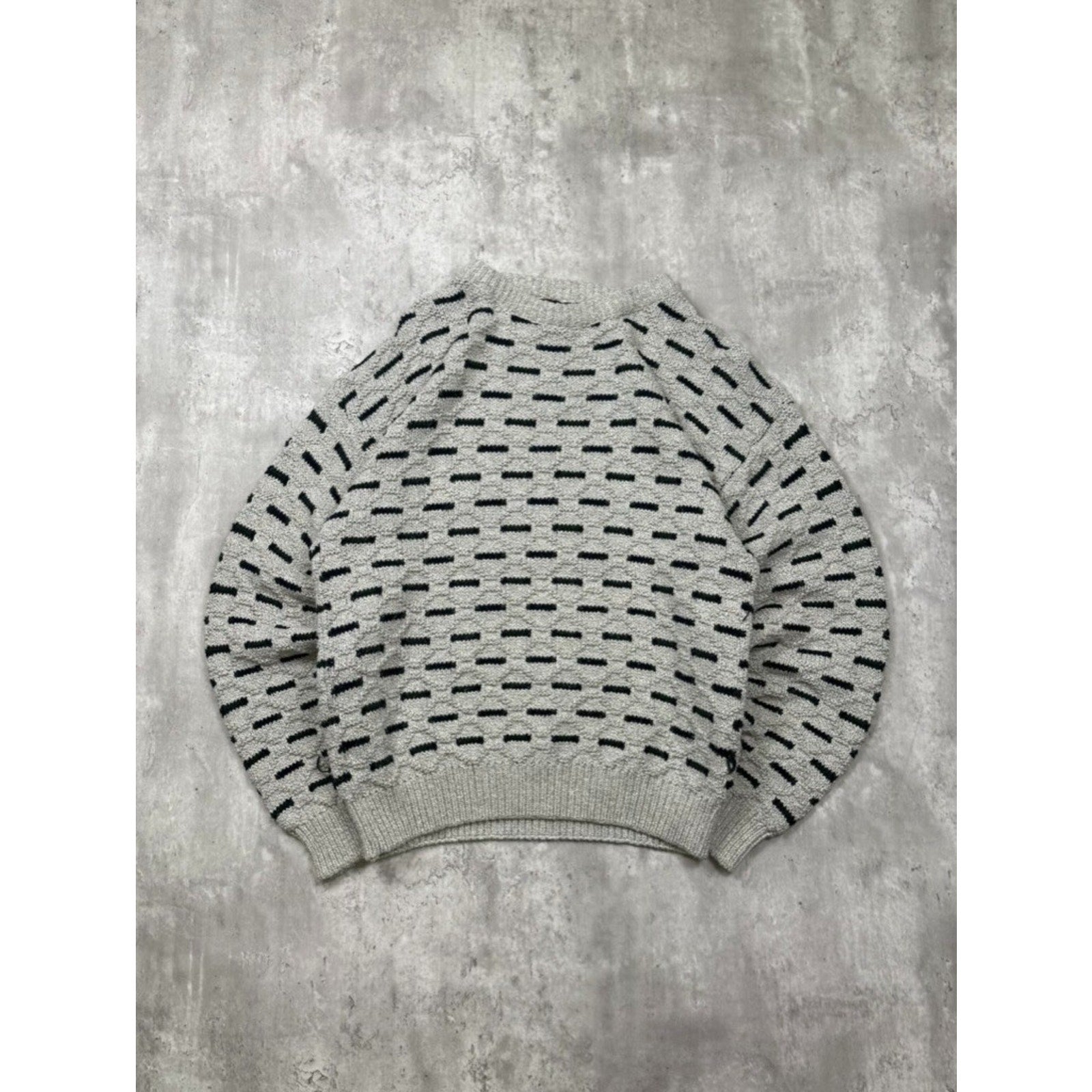 Vintage 90s Savile Row Abstract Pattern Textured Knit Sweater Size Large