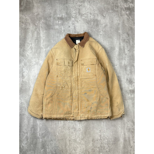 Vintage Carhartt Insulated Canvas Workwear Arctic Jacket Size 2XL Beige