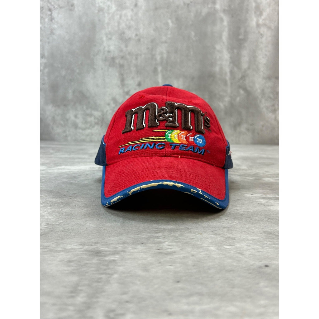 Vintage M&M Racing Team Embroidered Spellout Nascar Strapback Hat OSFA