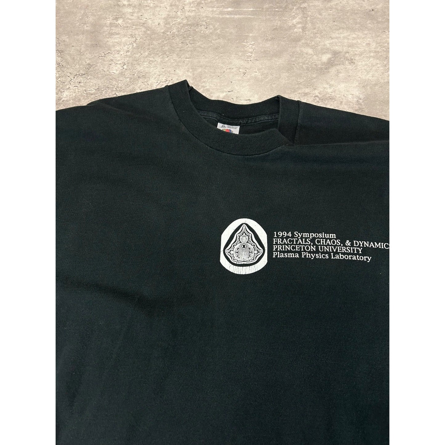 Vintage 1994 Symposium Fractals Princeton University Art Graphic T-Shirt Size XL