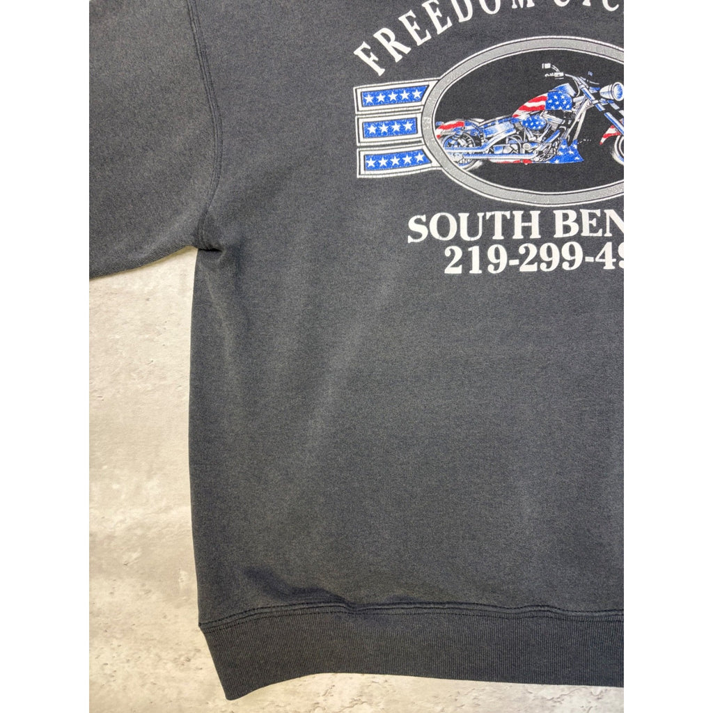 Vintage 2001 Freedom Cycle Inc Flame Graphic Hooded Sweatshirt Size XL