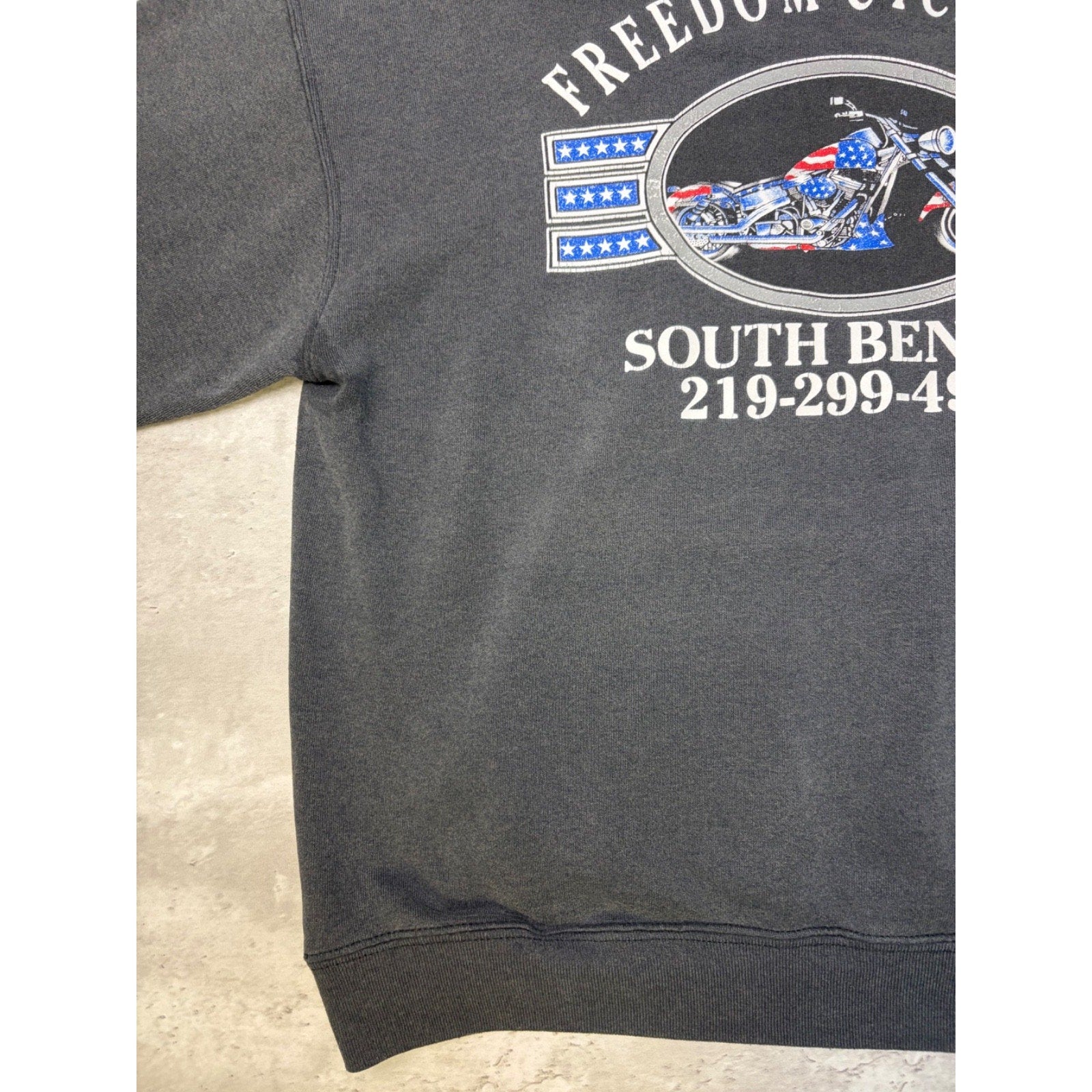 Vintage 2001 Freedom Cycle Inc Flame Graphic Hooded Sweatshirt Size XL
