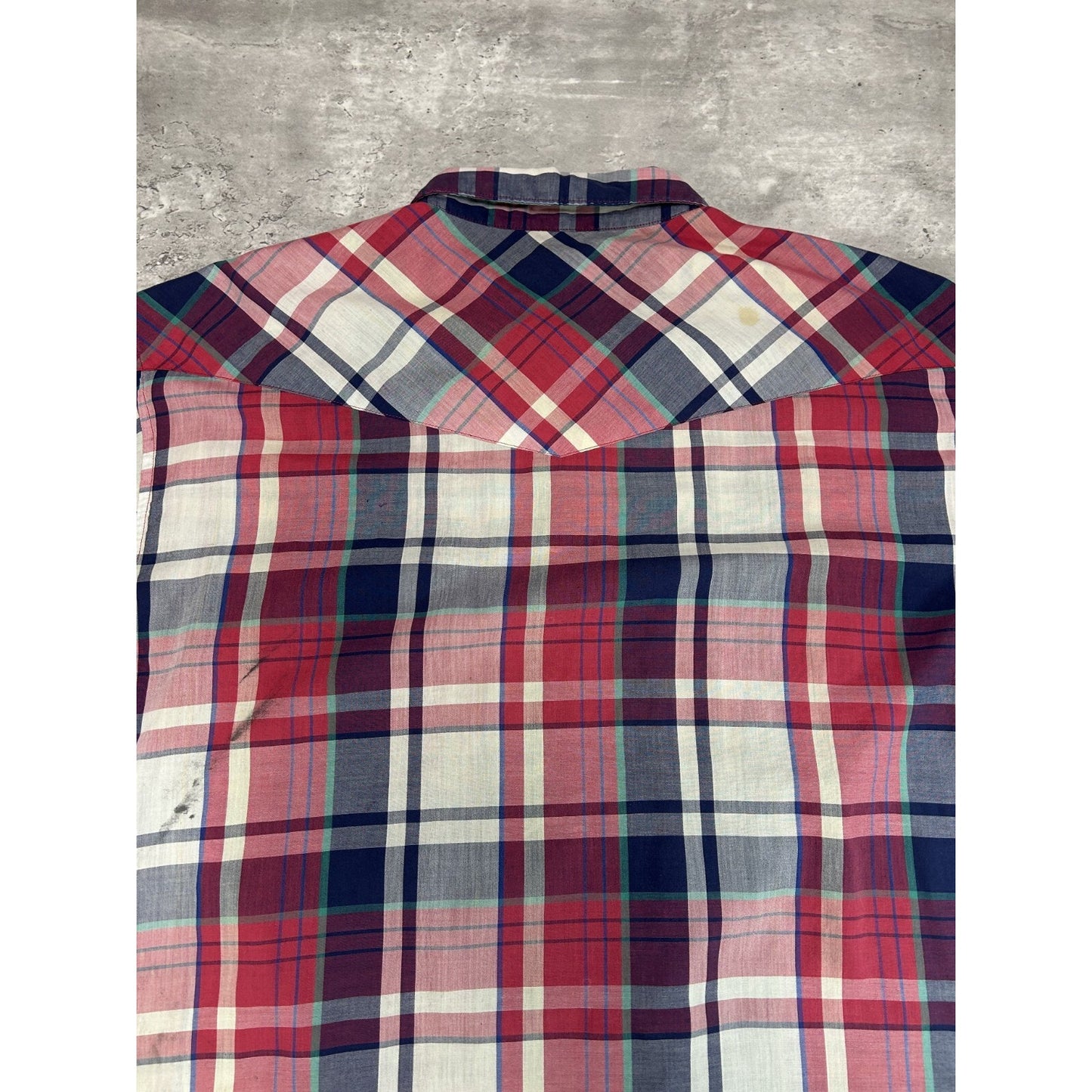 Vintage 90s Wrangler Pearl Snap Plaid Reworked Cropped Button Up Shirt Sz 2XL