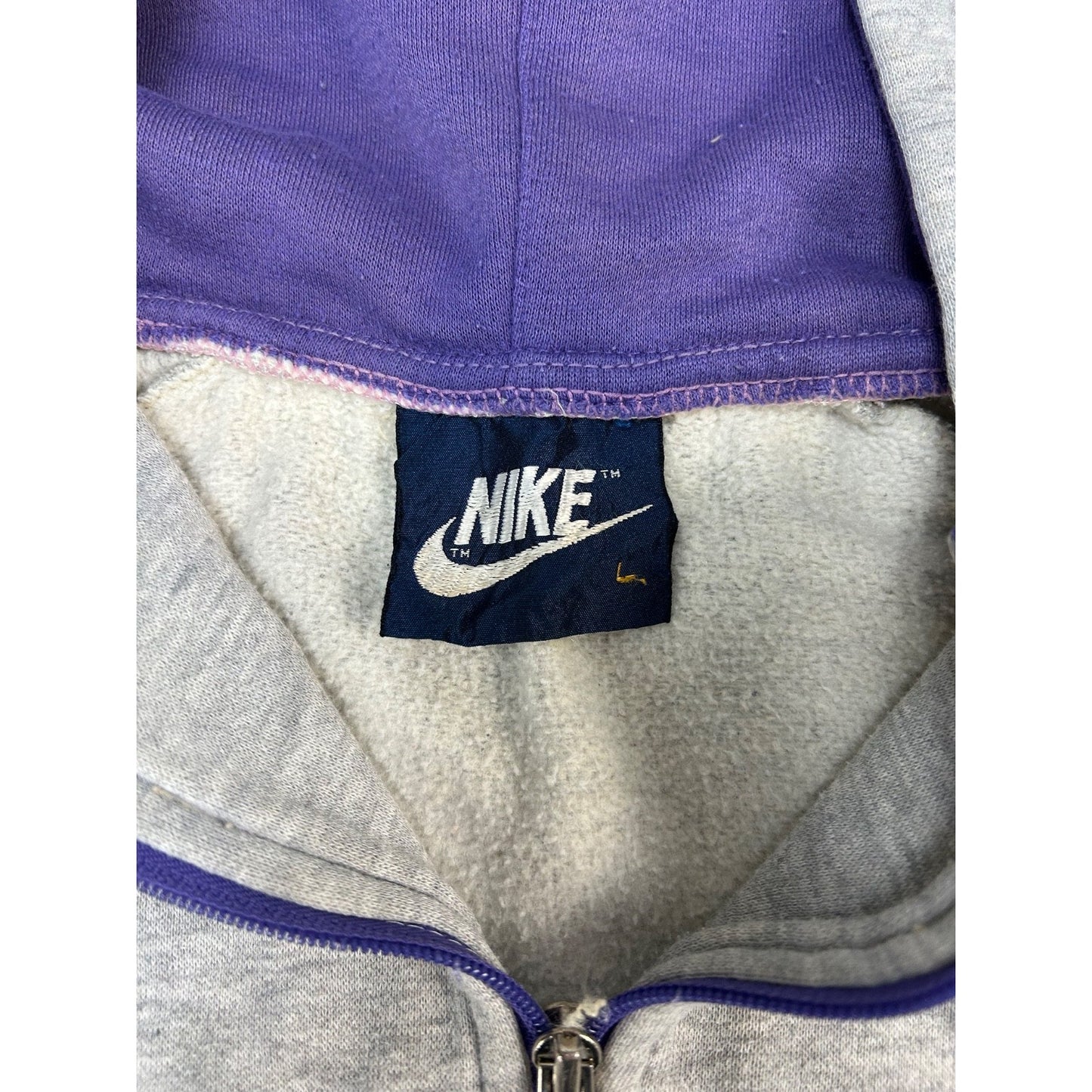 Vintage 80s/90s Nike Embroidered Mini Swoosh Tracksuit Hooded Sweatshirt Large