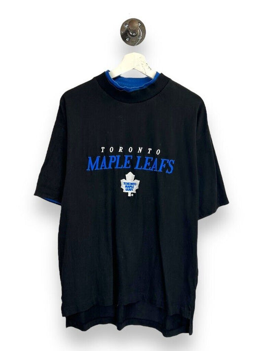 VTG 90s Toronto Maple Leafs NHL Embroidered Spell Out Hockey T-Shirt Size Small