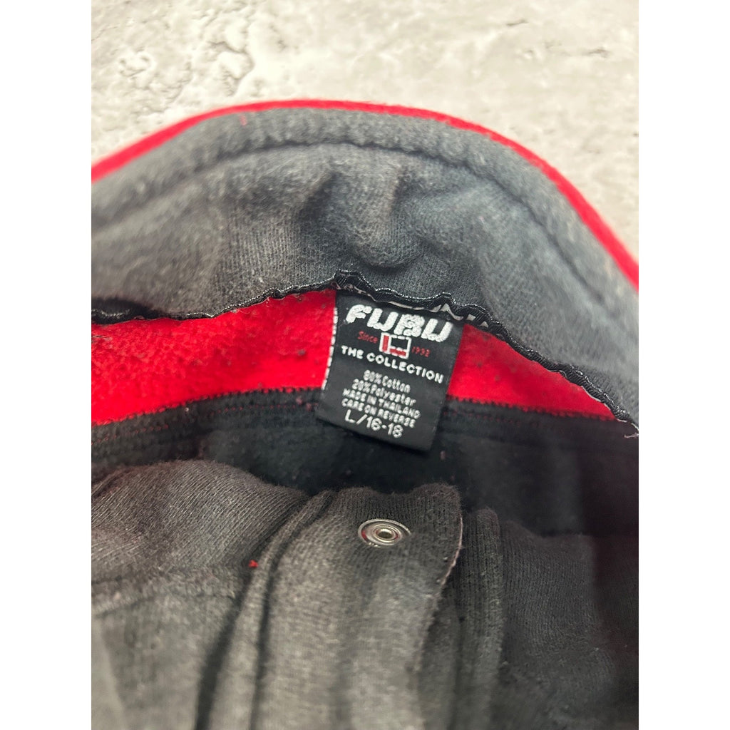 Vintage Y2K Fubu Embroidered 1/4 Button Pullover Sweatshirt Size YOUTH Large