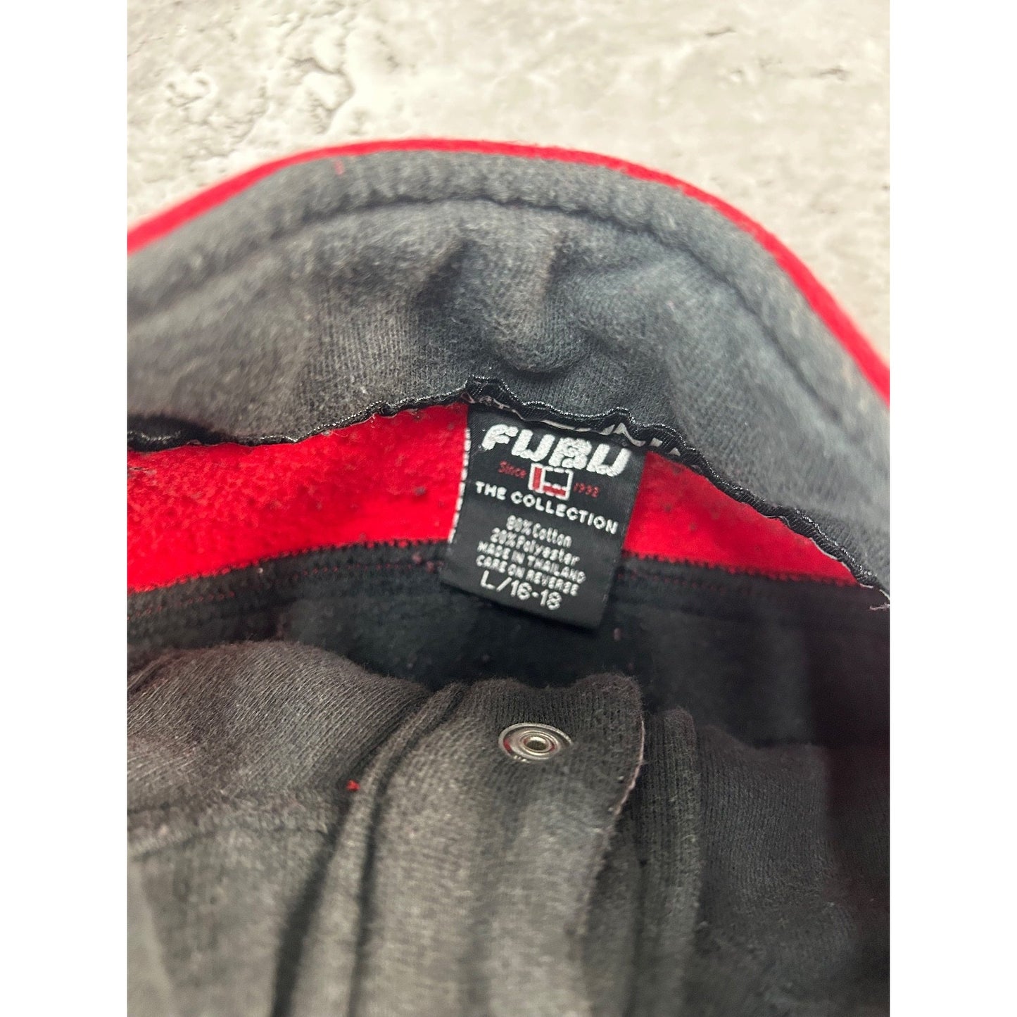 Vintage Y2K Fubu Embroidered 1/4 Button Pullover Sweatshirt Size YOUTH Large