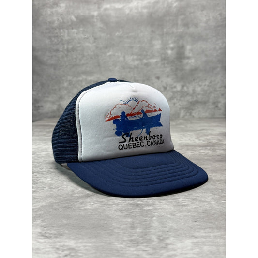 Vintage 80s/90s Sheenboro Quebec Fishing Destination Trucker Snapback Hat OSFA