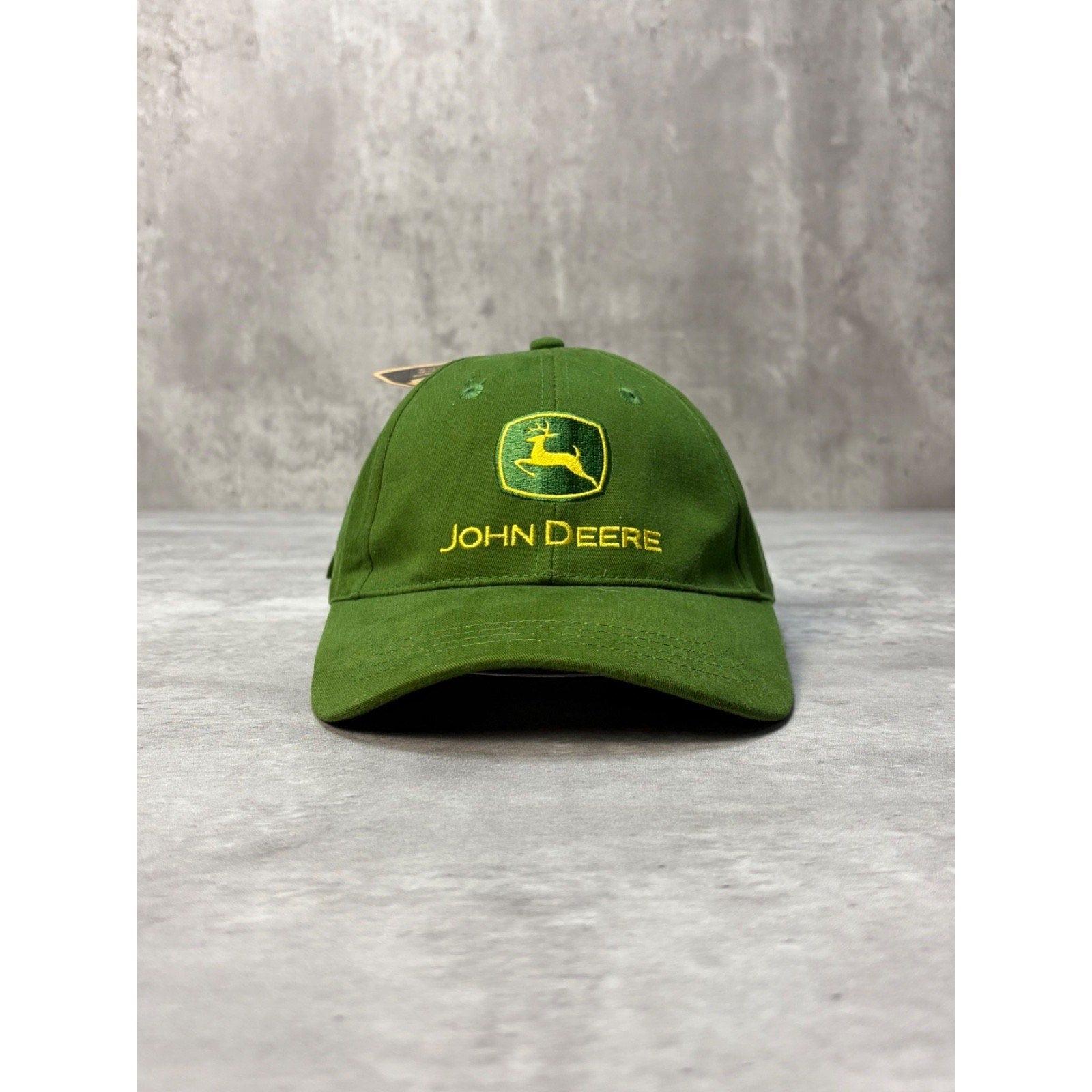 Vintage John Deere Embroidered Spellout Logo Strapback Hat OSFA