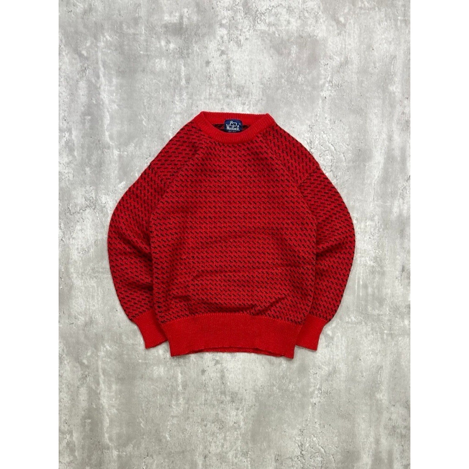 Vintage 90s Woolrich Checkered Print Pullover Ribbed Sweater Size Medium