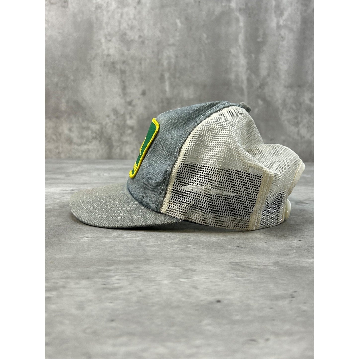 Vintage 80s John Deere Tractors Embroidered Patch Trucker Snapback Hat OSFA