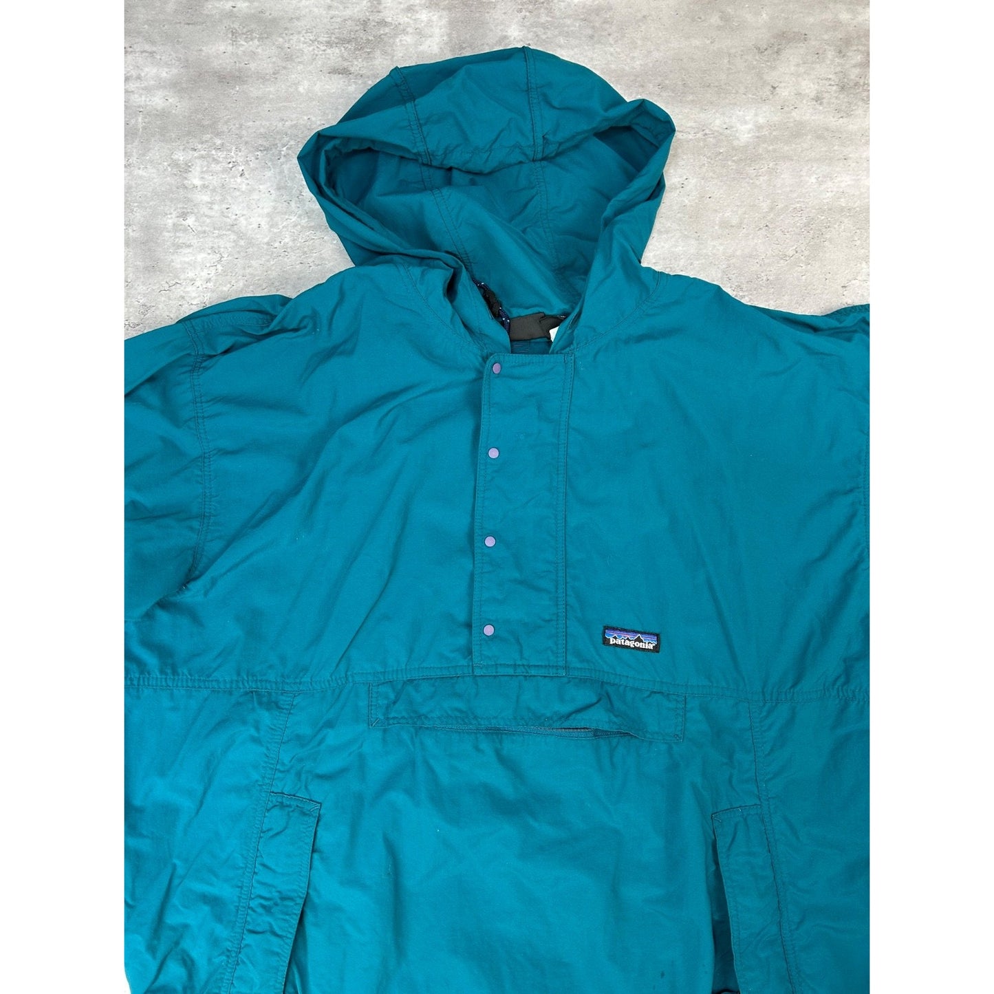 Vintage 90s Patagonia 1/2 Zip Pullover Hooded Anorak Windbreaker Jacket Sz Large