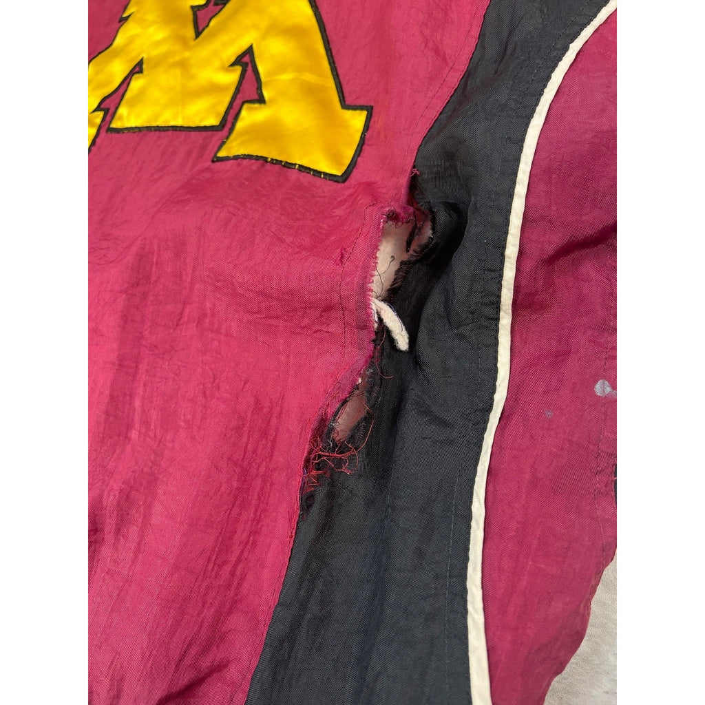 Vintage 90s Minnesota Gophers NCAA Insulated 1/2 Zip Starter Jacket Size Large
