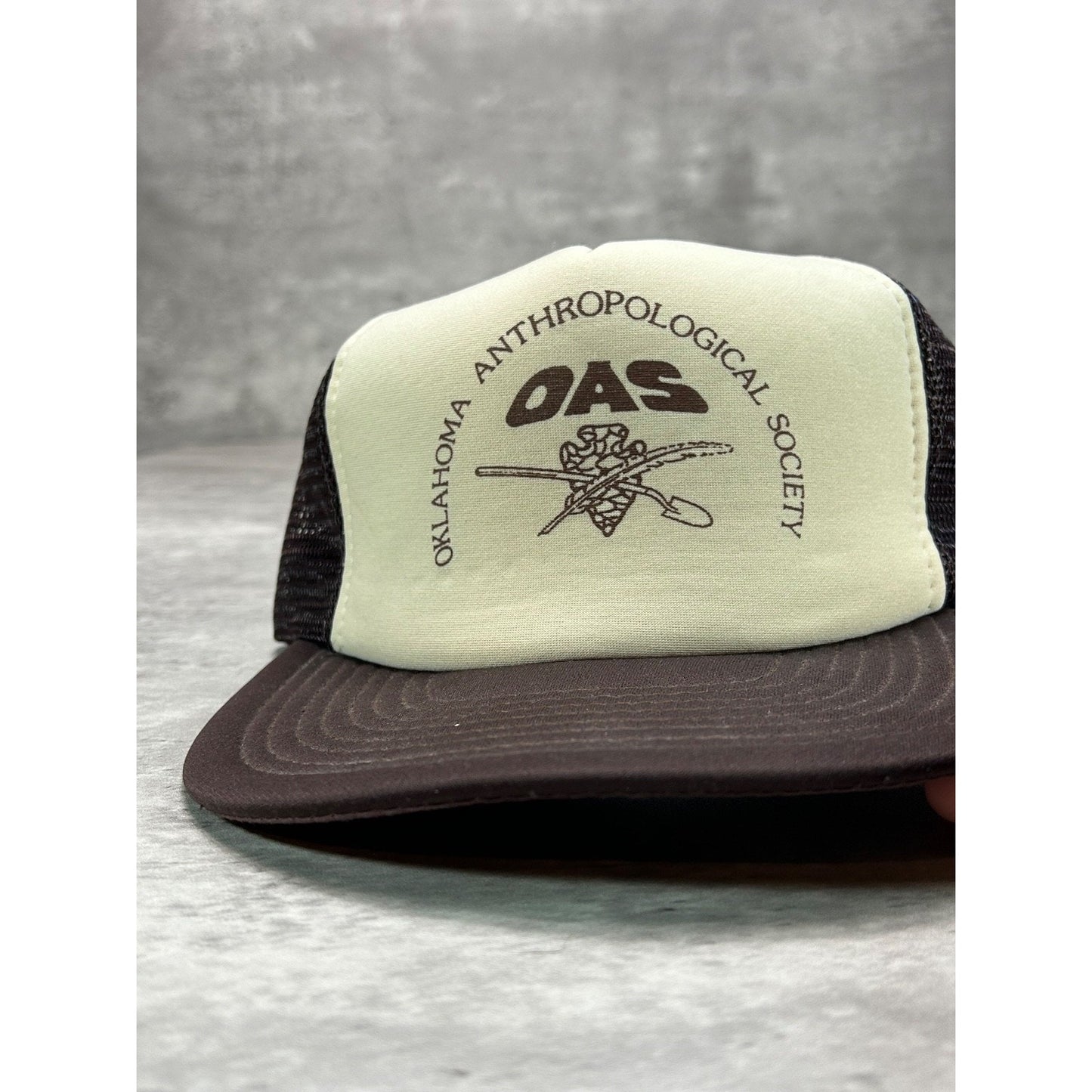 Vintage 80s Oklahoma Anthropological Society Trucker Snapback Hat OSFA