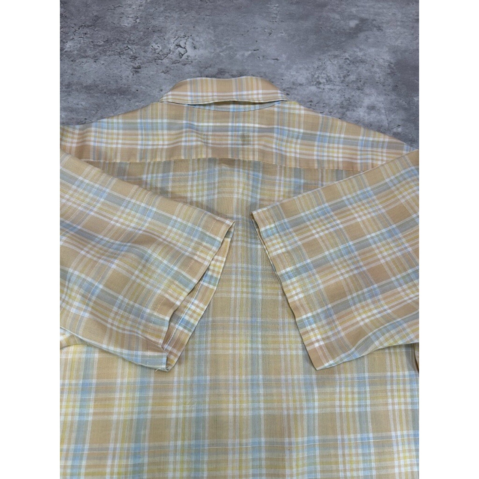 Vintage 90s Baracuta Single Pocket Plaid Reworked Cropped Button Up Shirt Sz Med