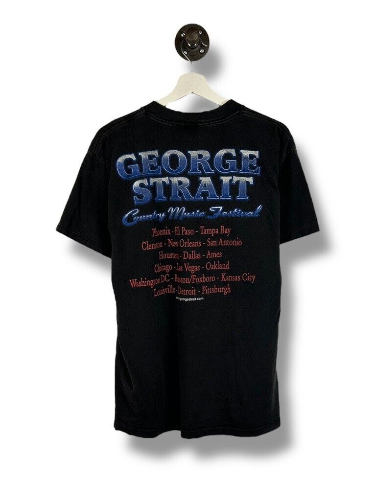 George Strait Country Music Festival Portrait Graphic T-Shirt Size Large Black