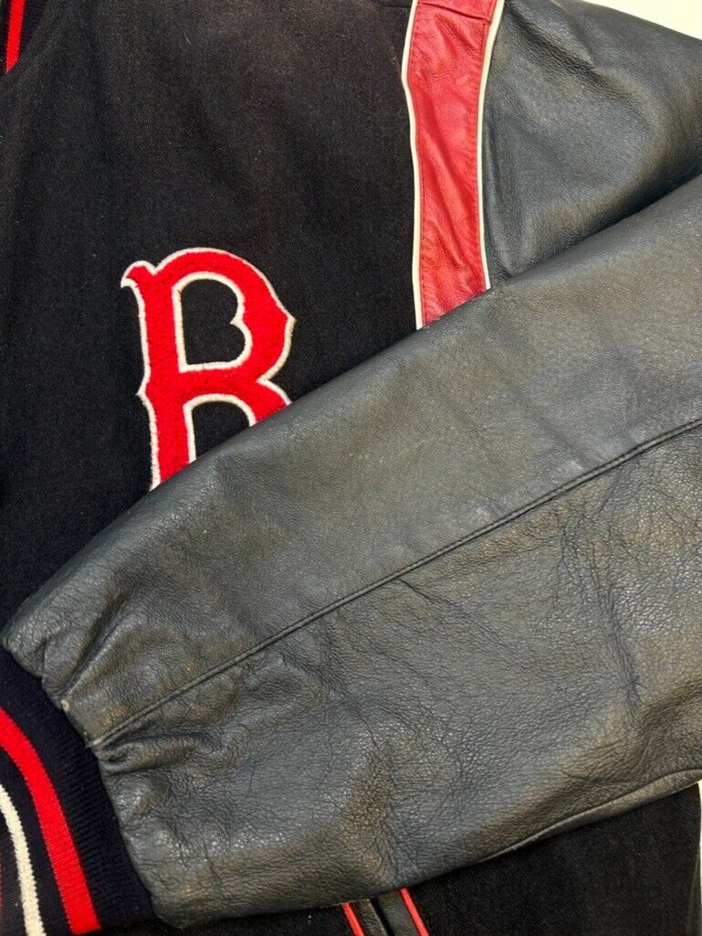 Vintage Boston Red Sox Jeff Hamilton Reversible Bomber Jacket Size Medium