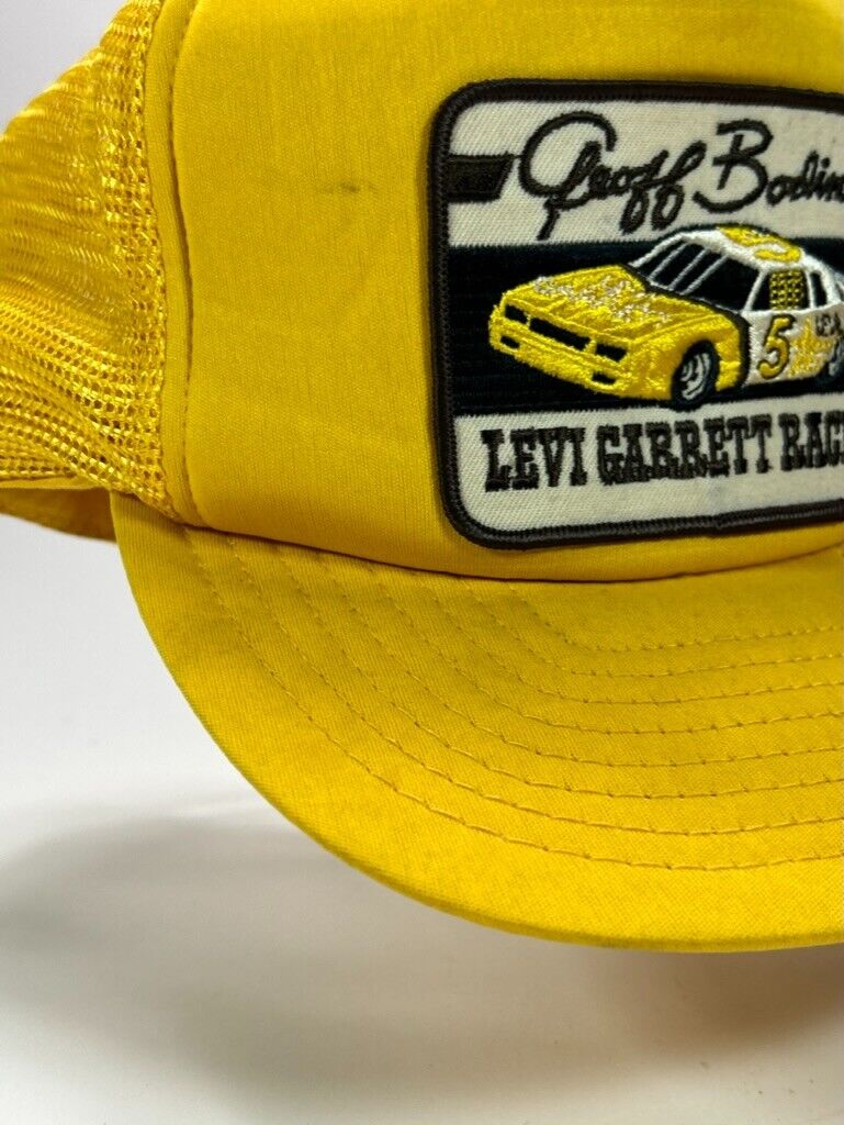 Vintage 80s Geoff Bodine Nascar Embroidered Patch Trucker Snapback Hat OSFA