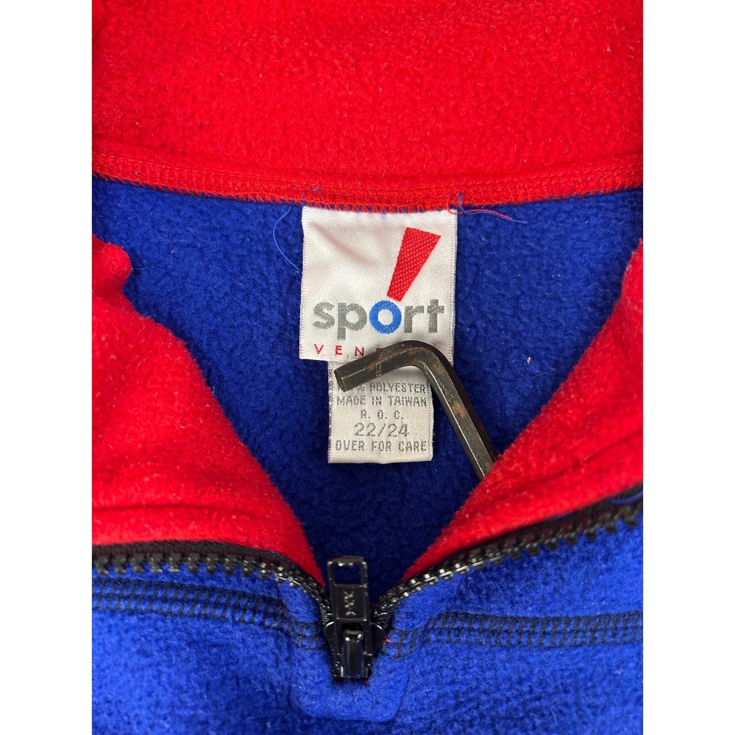 Vintage USA Embroidered Arc Spellout 1/4 Zip Fleece Sweatshirt Size 2XL