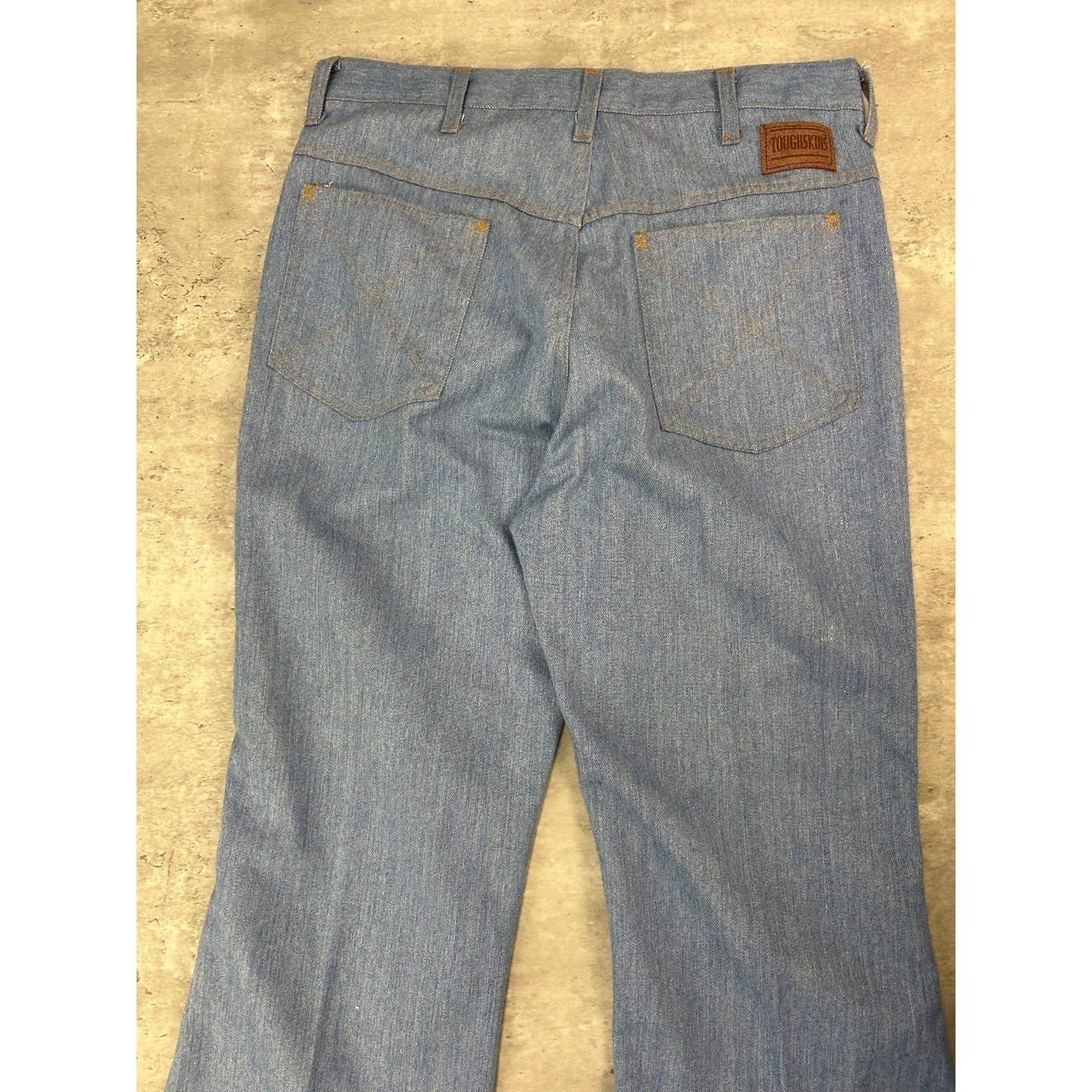 Vintage 70s/80s Toughskins Medium Wash Denim Flared Pants Size 31