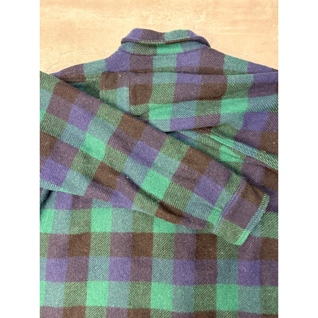 Vintage 1950s/60s King Kobe Heavy Weight Plaid Print Button Up Shirt Size Large
