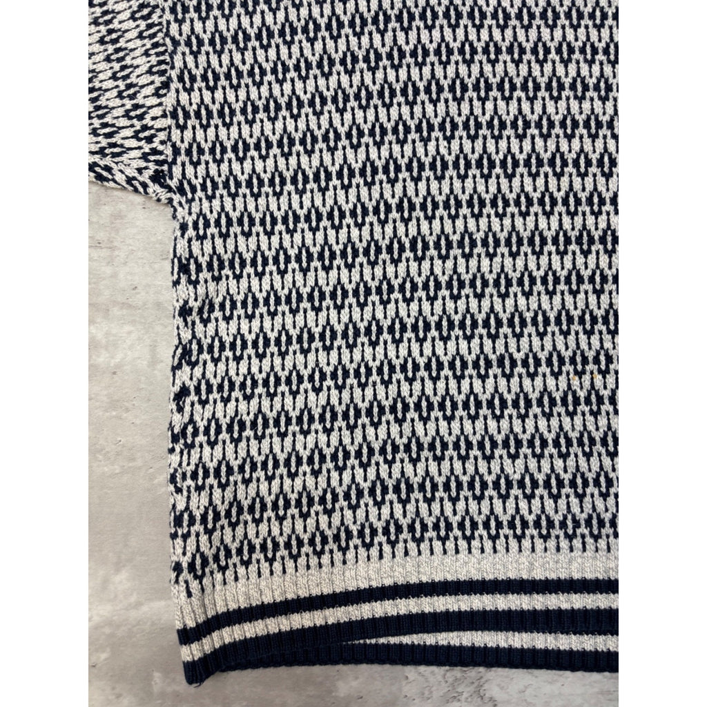 VTG 90s Club Room Abstract Diamond Print Pattern Pullover Knit Sweater Size XL