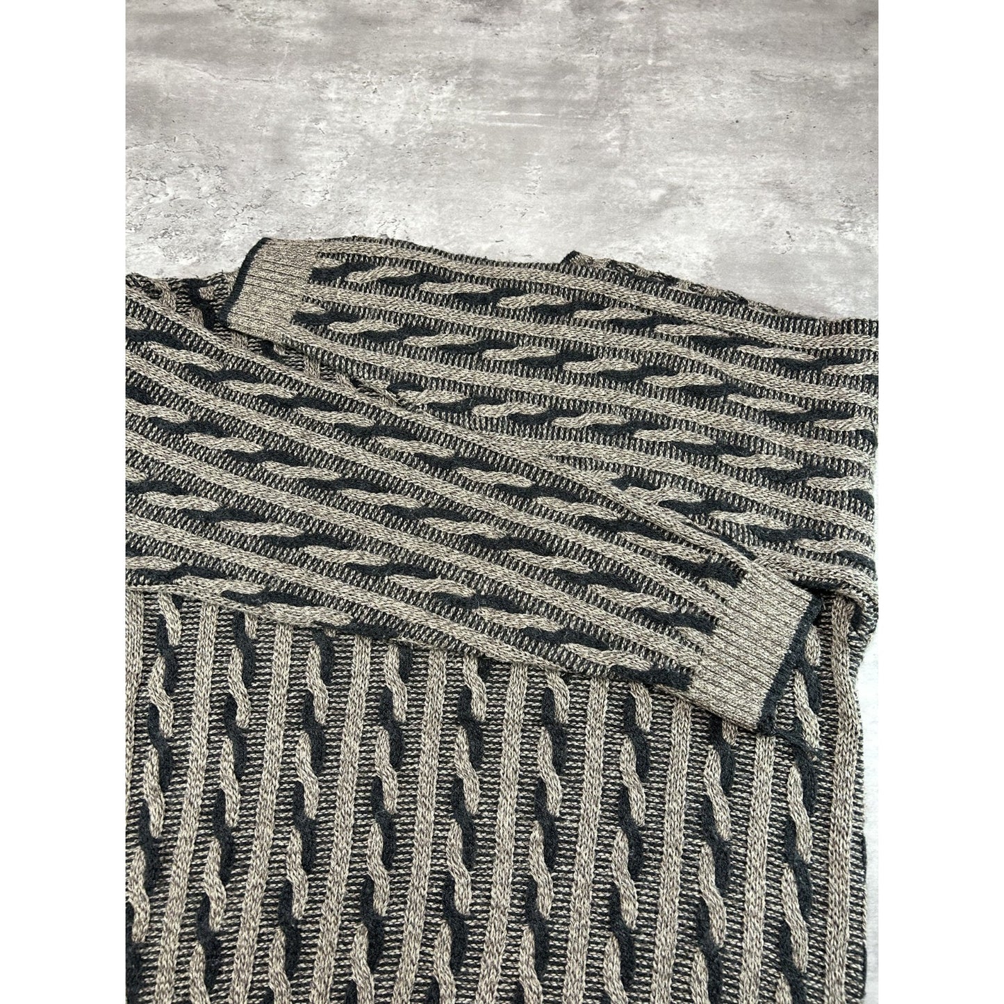 Vintage 90s Arnold Palmer Earth Tone Cable Knit Style Sweater Size Medium