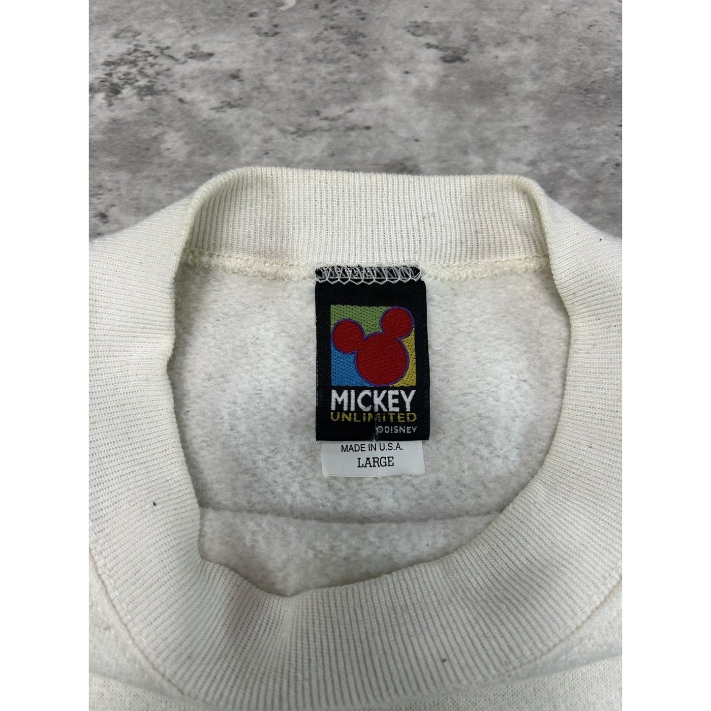 Vintage 90s Mickey Mouse Blank Pullover Crewneck Sweatshirt Size Large
