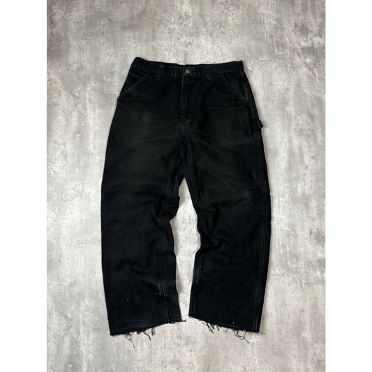 Vintage Carhartt Dungaree Fit Canvas Workwear Carpenter Pants Size 35 B11 BLK