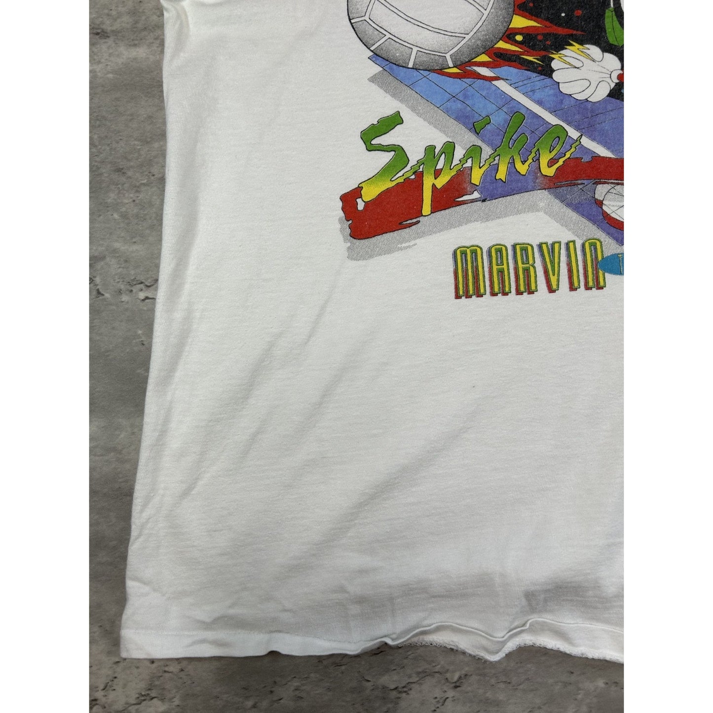 Vintage 1993 Looney Tunes Marvin The Martian Space Age Graphic T-Shirt Size XL