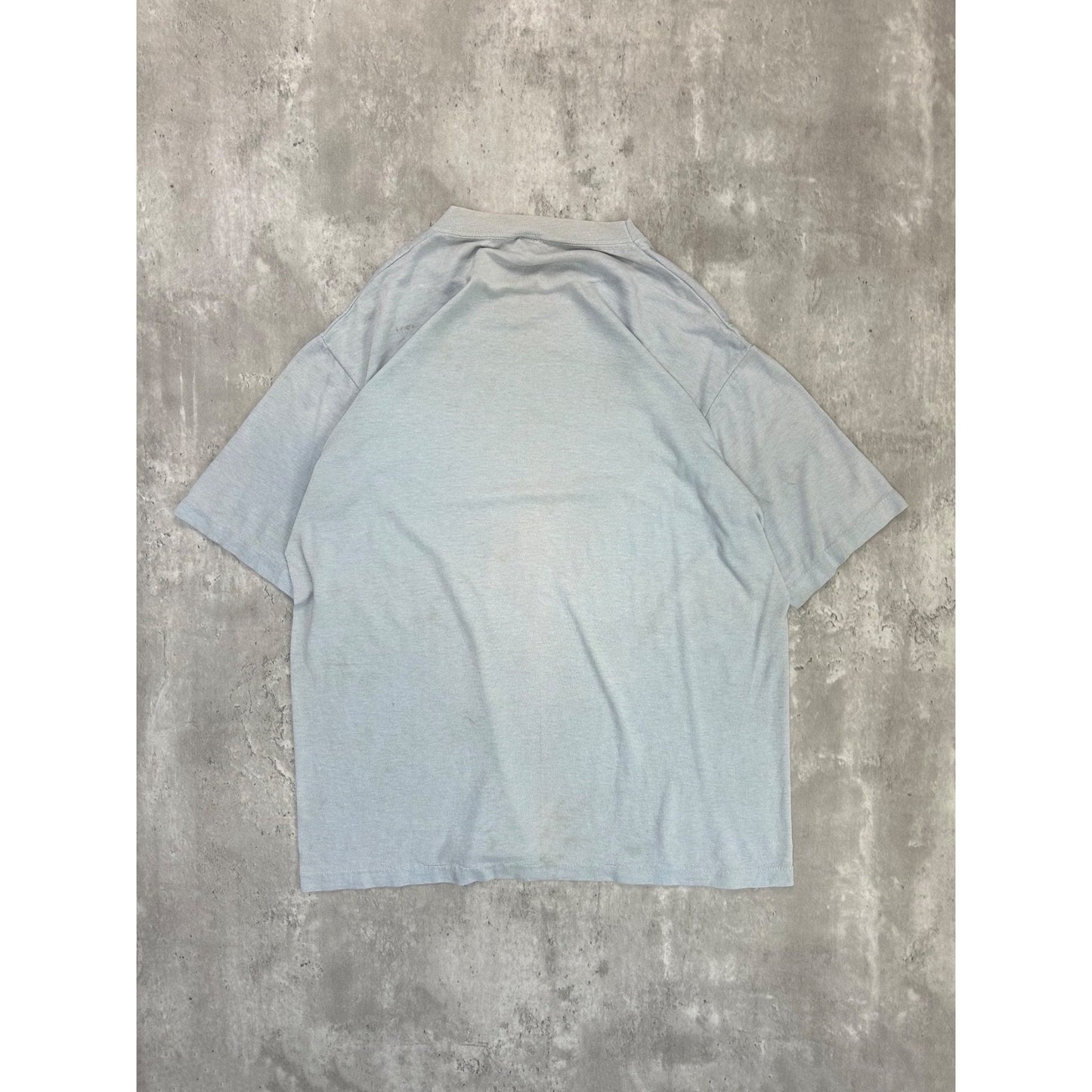 Vintage 1980 Texas Skier Western Spellout Graphic T-Shirt Size Large Blue