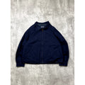 Vintage Lands End Plaid Lined Full Zip Navy Harrington Style Jacket Size Large