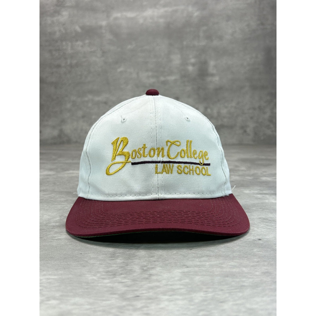 VTG 90s Boston College Law School NCAA Embroidered Spellout Snapback Hat OSFA