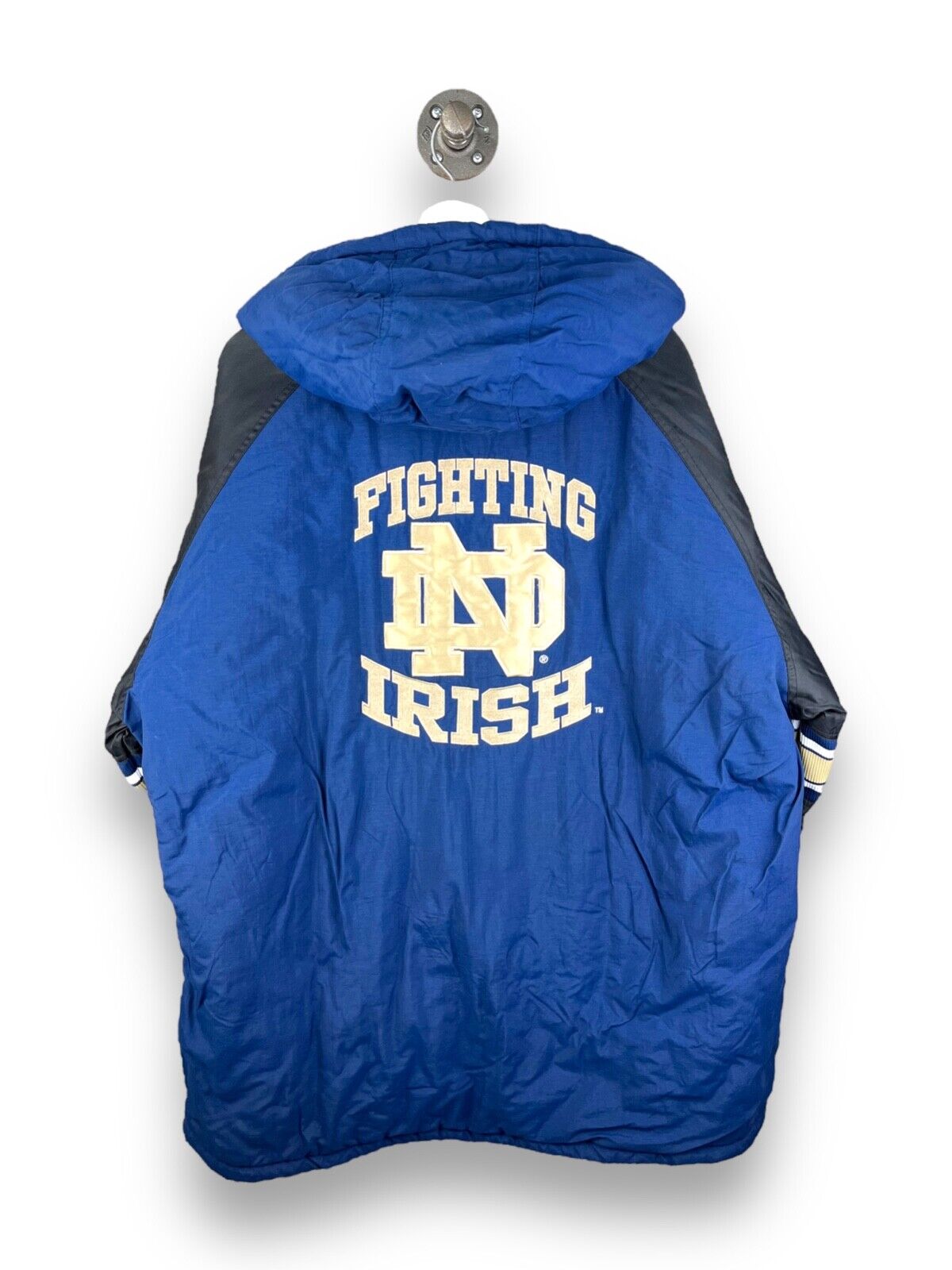 Vintage 90s Notre Dame Fighting Irish Insulated Starter 1/2 Zip Jacket Size XL