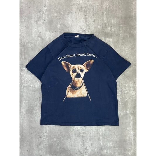 Vintage 90s Taco Bell Here Lizard Lizard Chihuahua Graphic T-Shirt Size L YOUTH