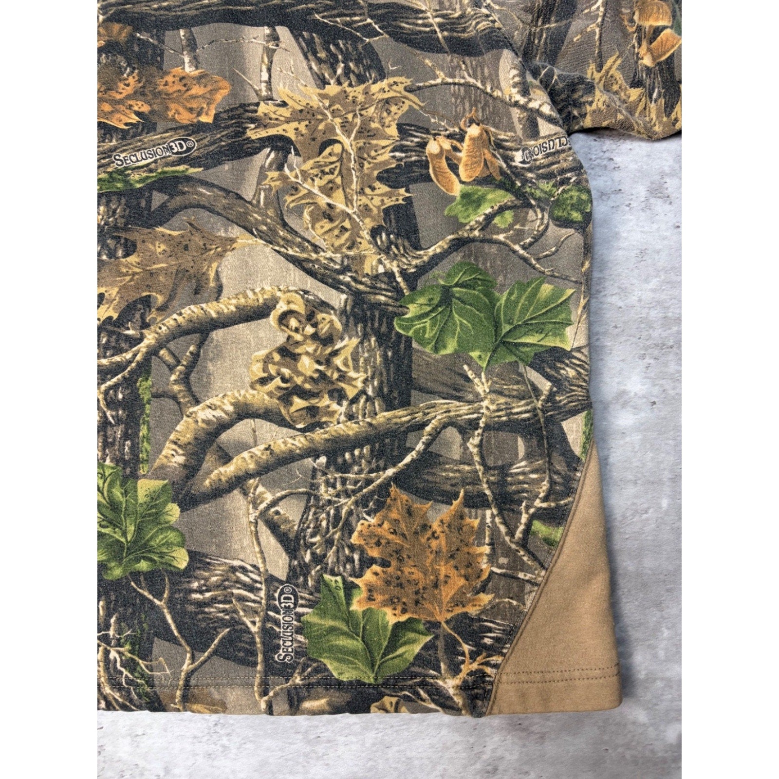 Vintage Cabela's Seclusion 3D Camo 1/4 Zip Mockneck Sweatshirt Size 2XL