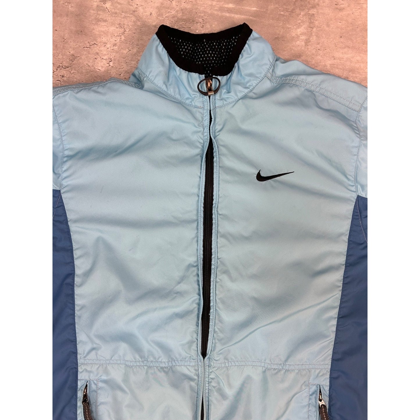 Vintage Nike Embroidered Mini Swoosh Two Tone Windbreaker Jacket Size Medium