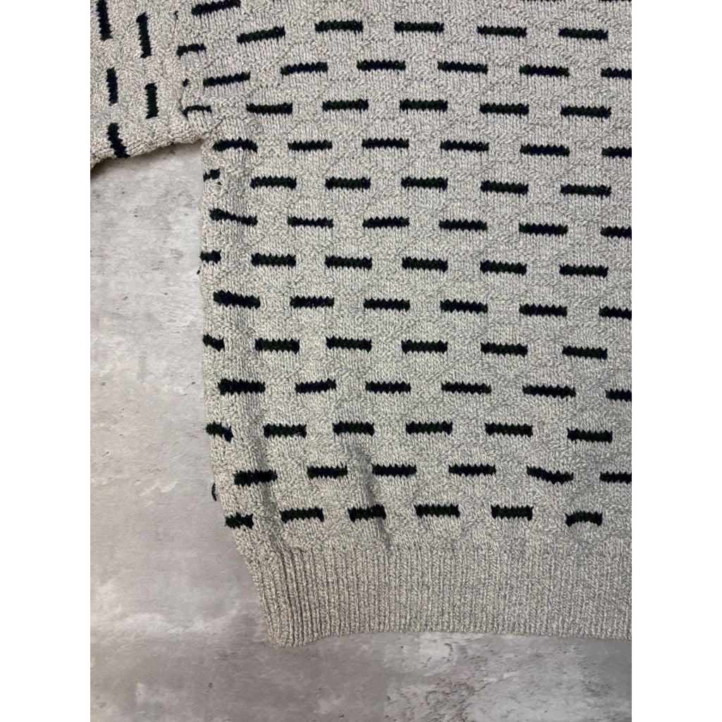 Vintage 90s Savile Row Abstract Pattern Textured Knit Sweater Size Large