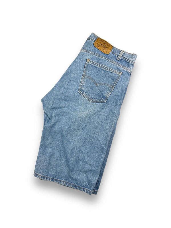 Vintage 90s Levis Orange Tab 505 Light Wash Denim Jorts Shorts Size 38W Made USA