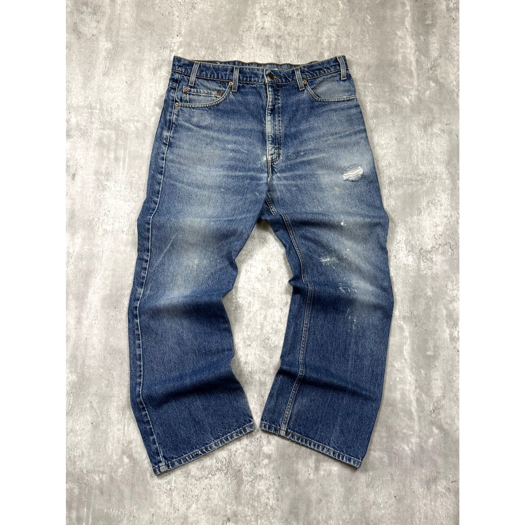 Vintage Levis 517 Red Tab Boot Cut Medium Wash Denim Pants Size 35