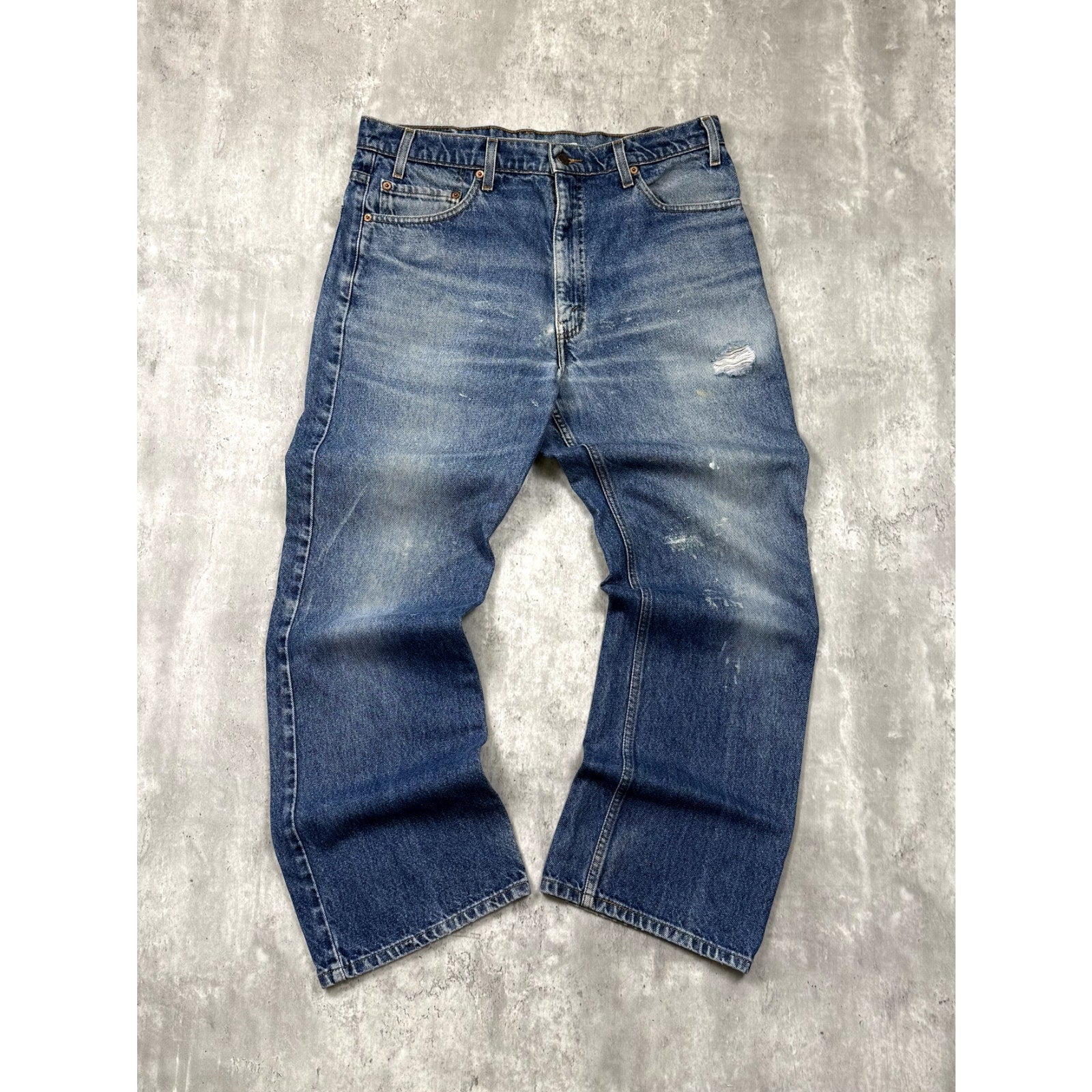 Vintage Levis 517 Red Tab Boot Cut Medium Wash Denim Pants Size 35
