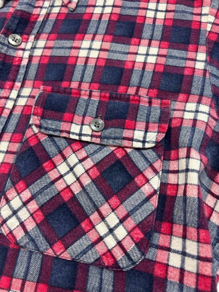 Vintage 90s Regent Double Pocket Plaid Chemises Button Up Shirt Size Large