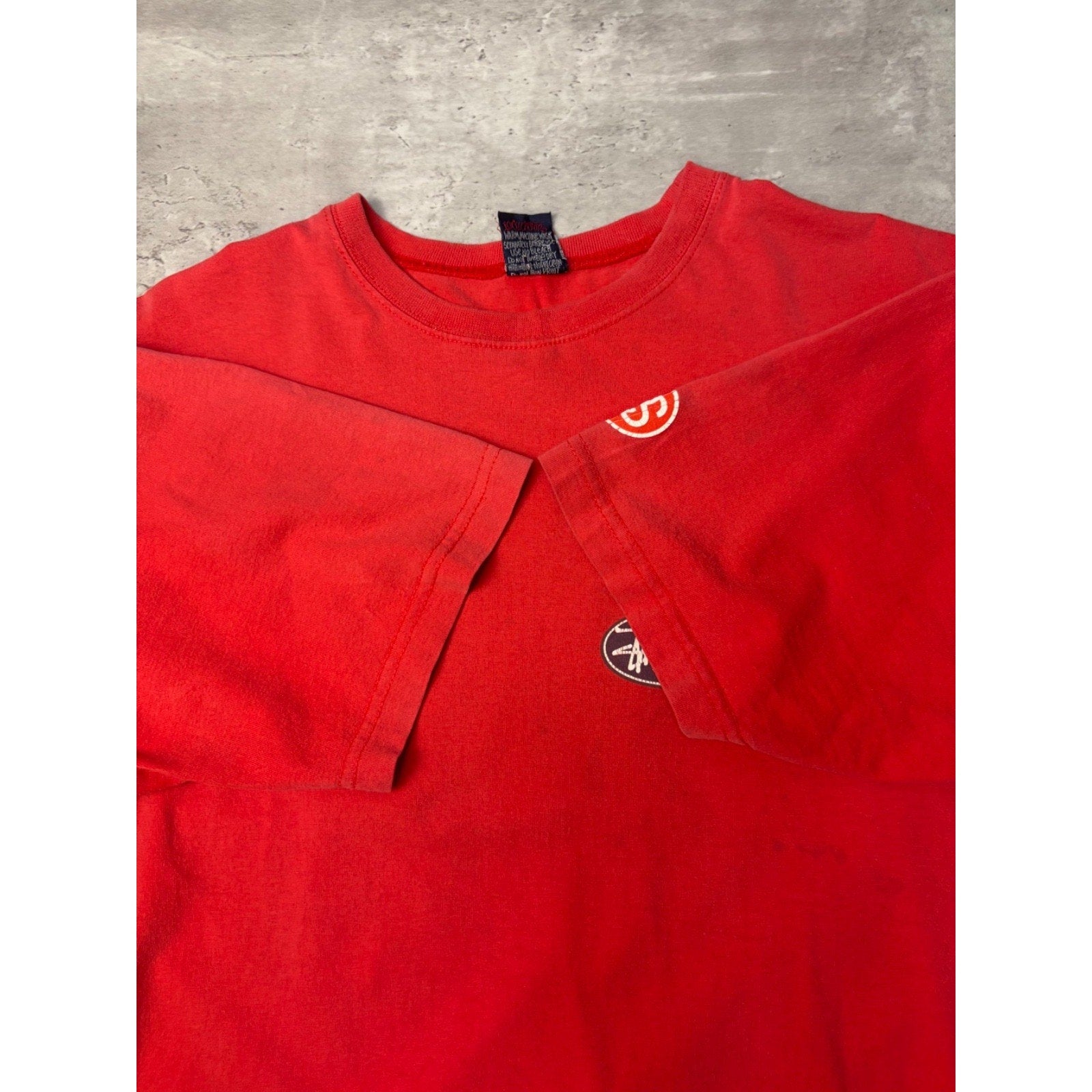 Vintage 90s Stussy Oval Logo Graphic T-Shirt Size Medium